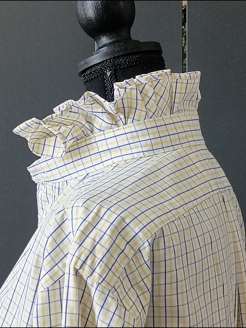 Upcycled Women's Ralph Lauren Ruffled Collar Shirt #053 - Picture 5 of 10